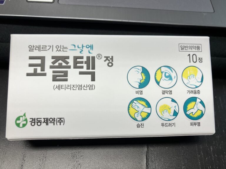 코졸텍정 세티리진염산염 그날엔 효능 및 후기