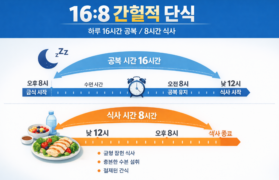 16:8 간헐적단식 단식 다이어트 방법