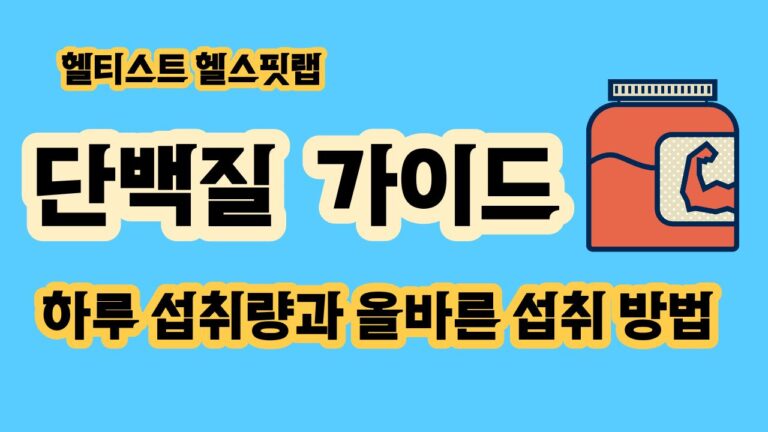 단백질 가이드 하루 섭취량과 올바른 섭취 방법
