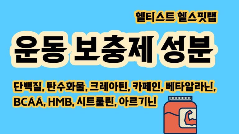 운동 보충제 성분 9가지 근력운동에 맞는 선택 기준