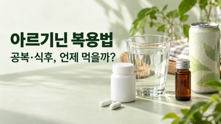 르기닌 섭취방법 복용법 공복 식후 언제 먹나요